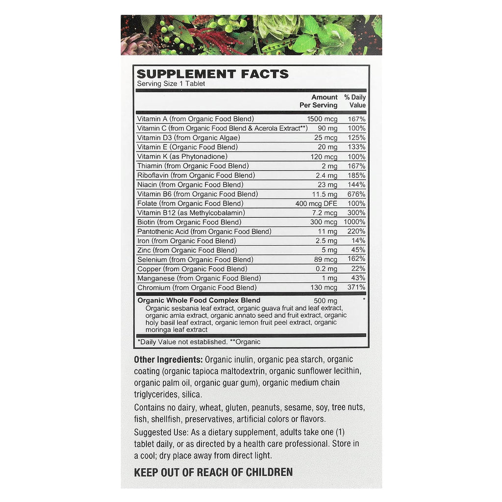 PlantFusion, Organic Vegan Men's One-a-Day Multivitamin, 60 Vegan Tablets
