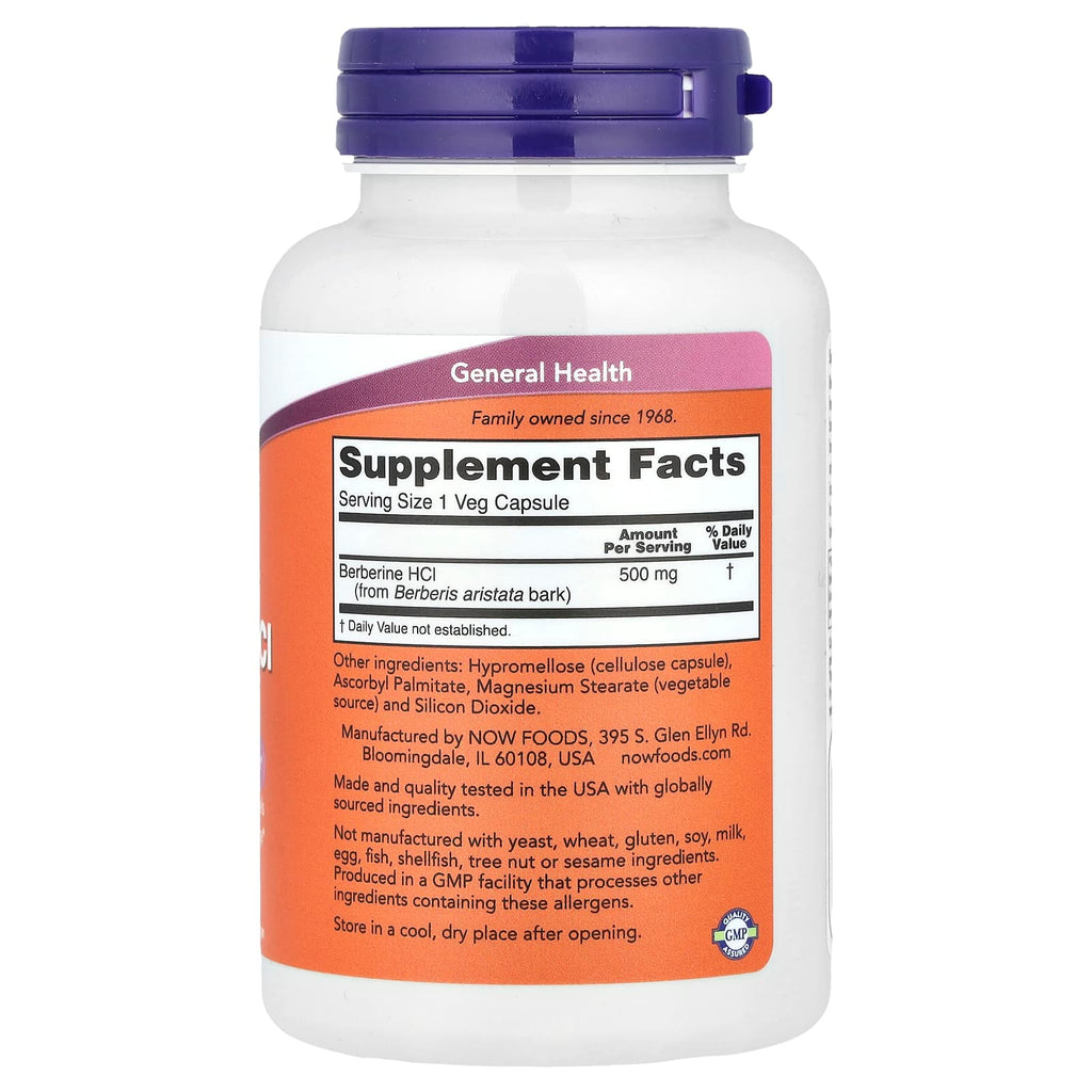 NOW Foods, Berberine HCl, 500 mg , 90 Veg Capsules