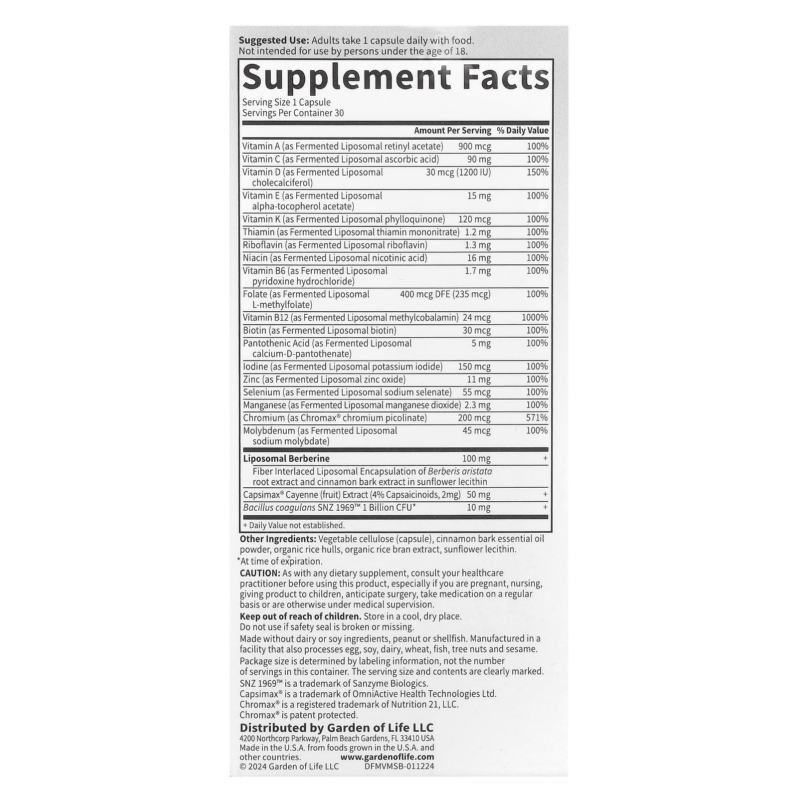Garden of Life, Dr. Formulated Multi+, Metabolism Support, 30 Capsules