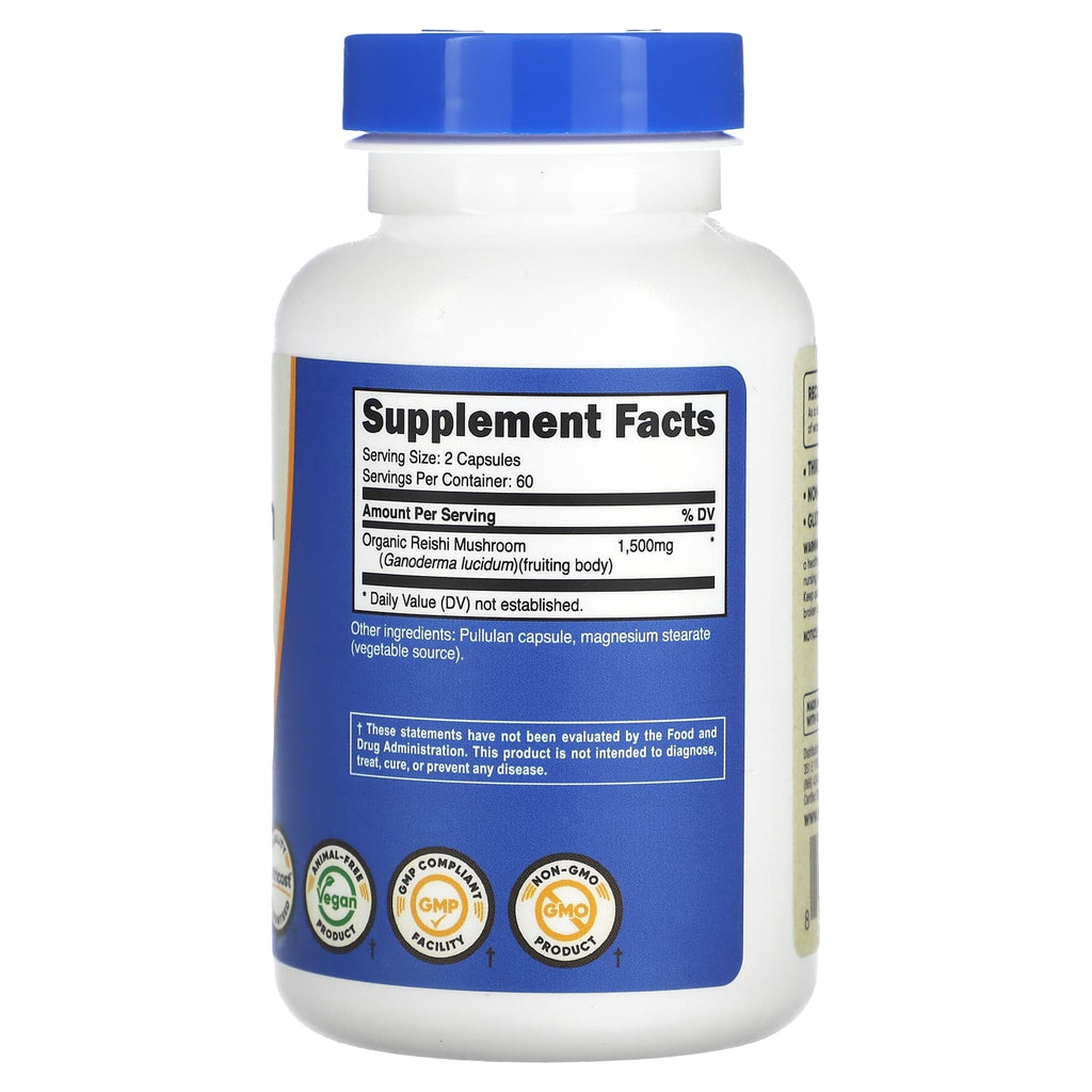 Nutricost, Reishi Mushroom, 120 Capsules (750 mg per Capsule)