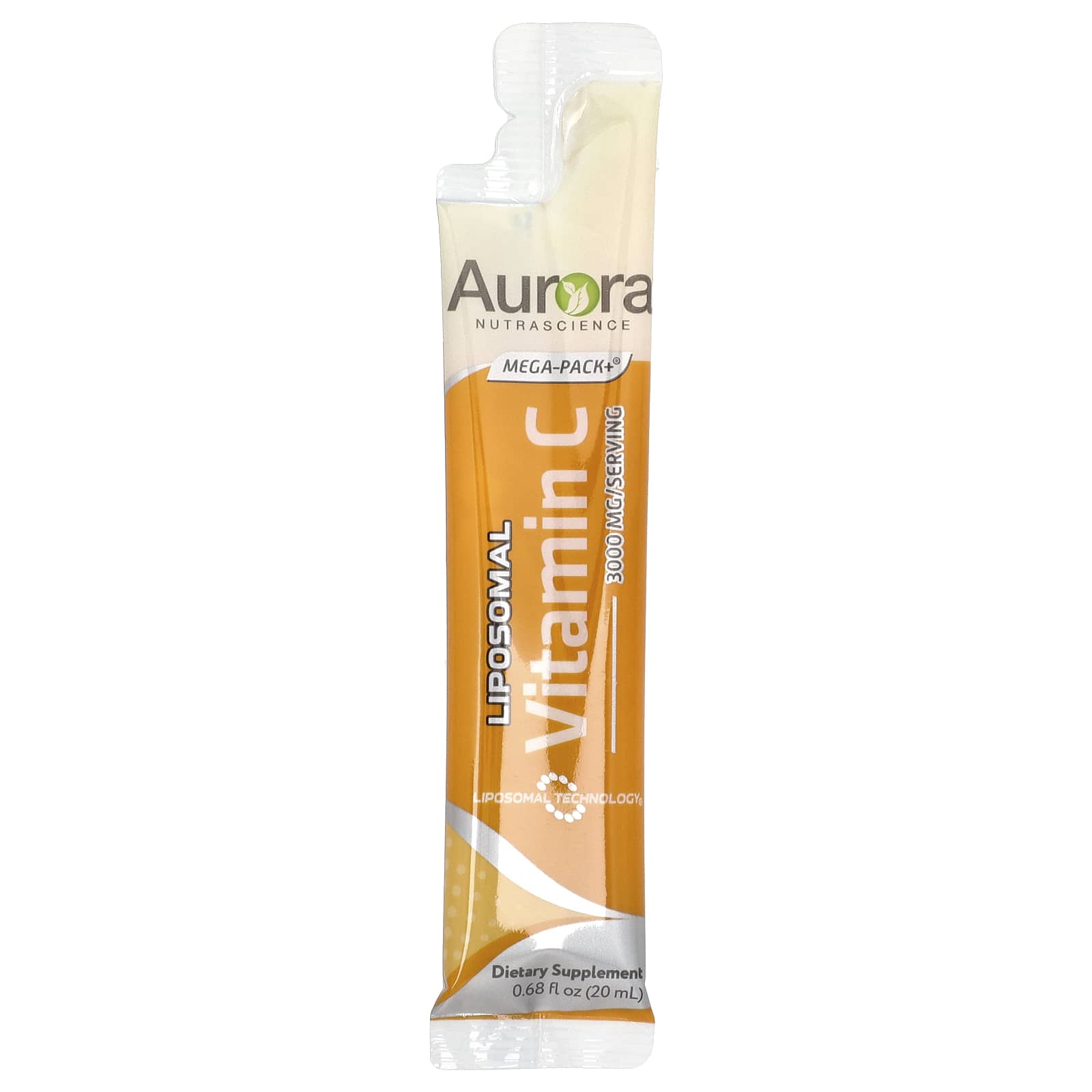 Aurora Nutrascience, Mega-Pack+®, Liposomal Vitamin C, 10 Packets, 0.68 fl oz (20 ml) Each
