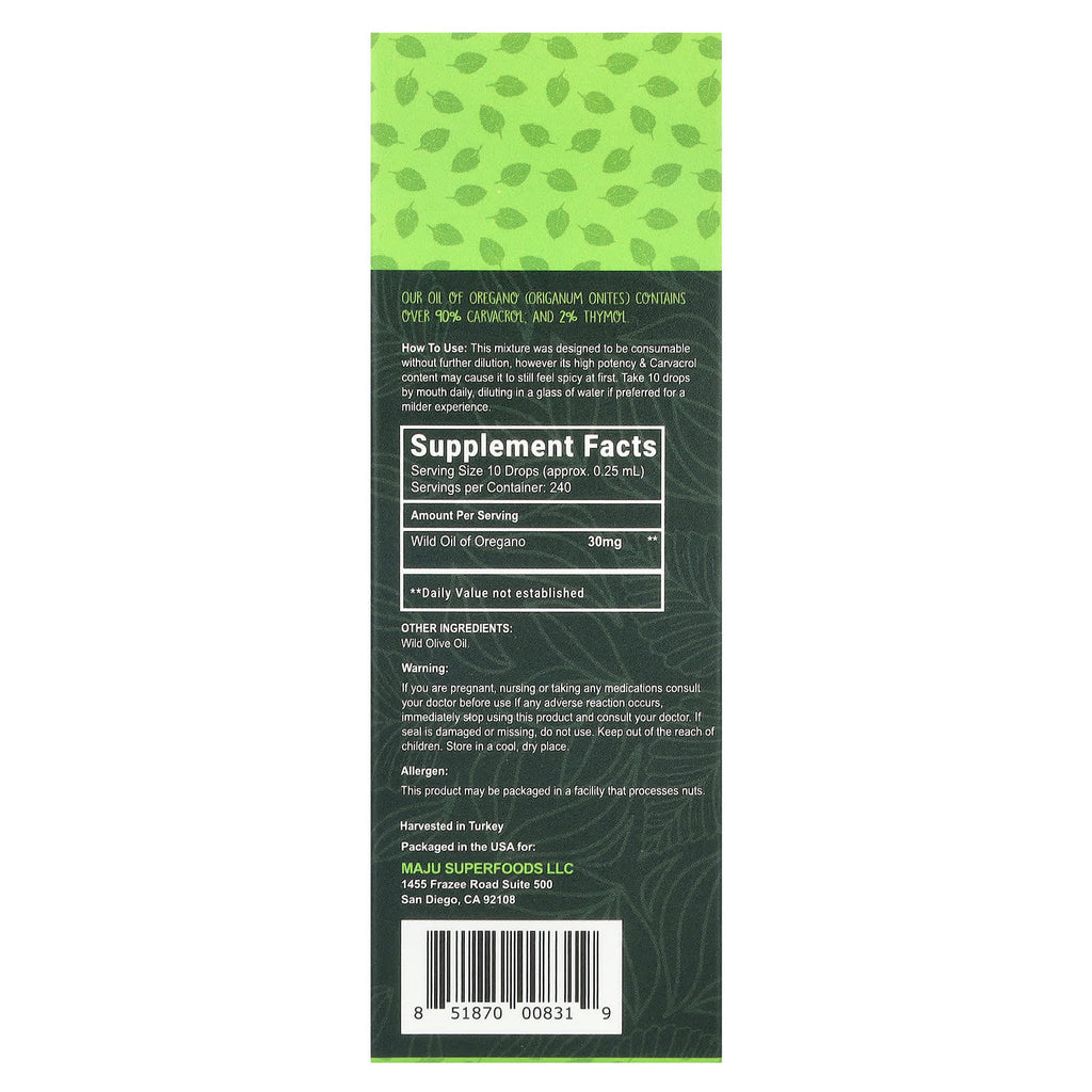 Maju Superfoods, CV 90+ Oregano Oil, 2 fl oz (60 ml)