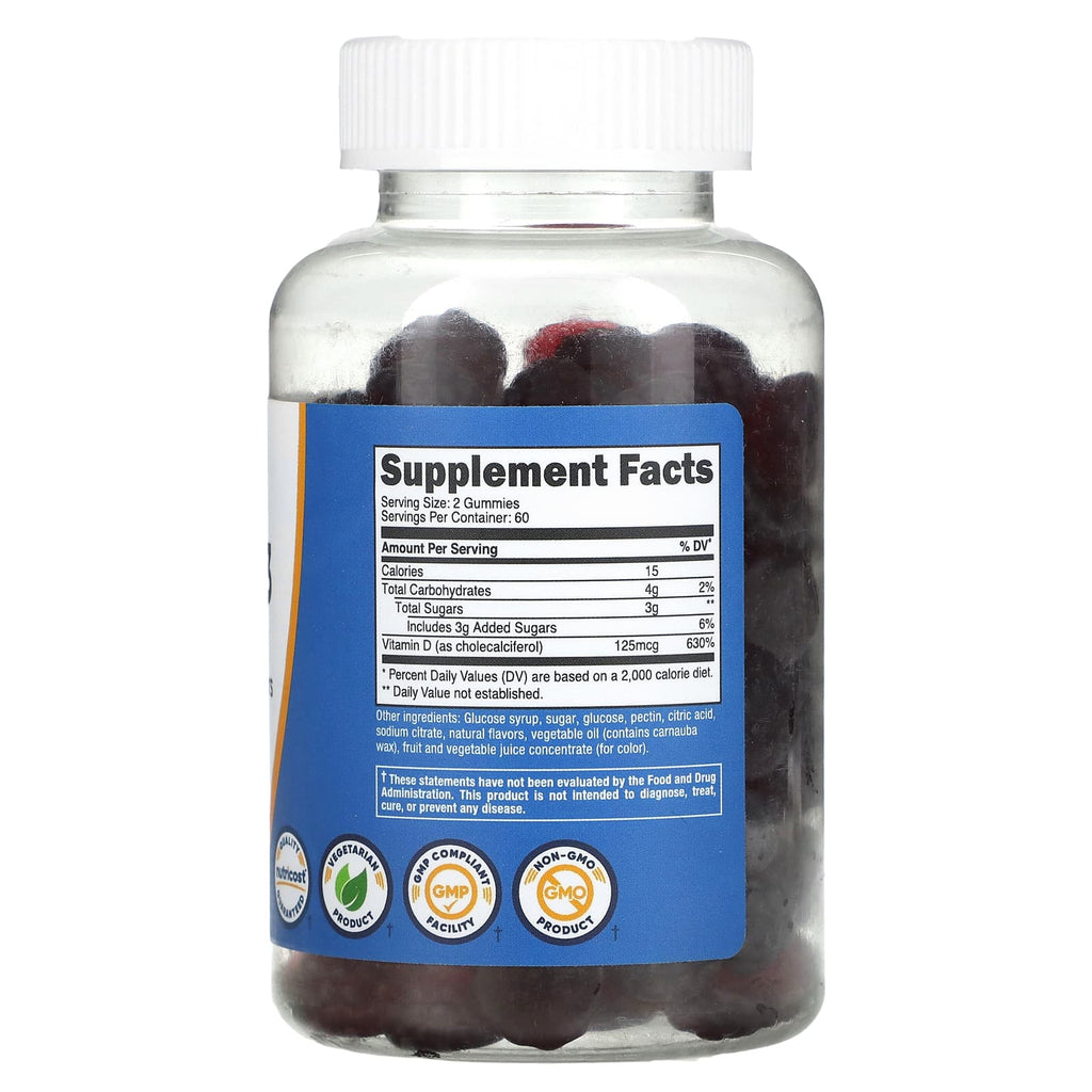 Nutricost, Vitamin D3 Gummies, Mixed Berry, 120 Gummies (62.5 mg per Gummy)