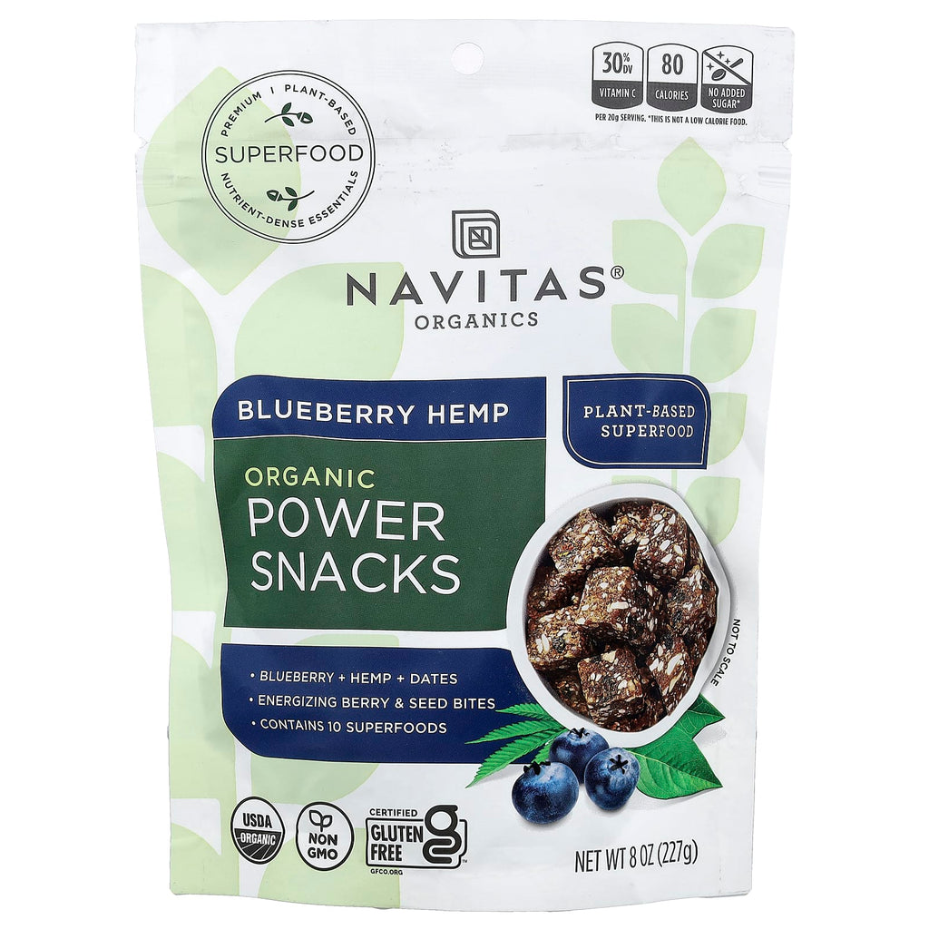 Navitas Organics, Organic Power Snacks, Blueberry Hemp, 8 oz (227 g)