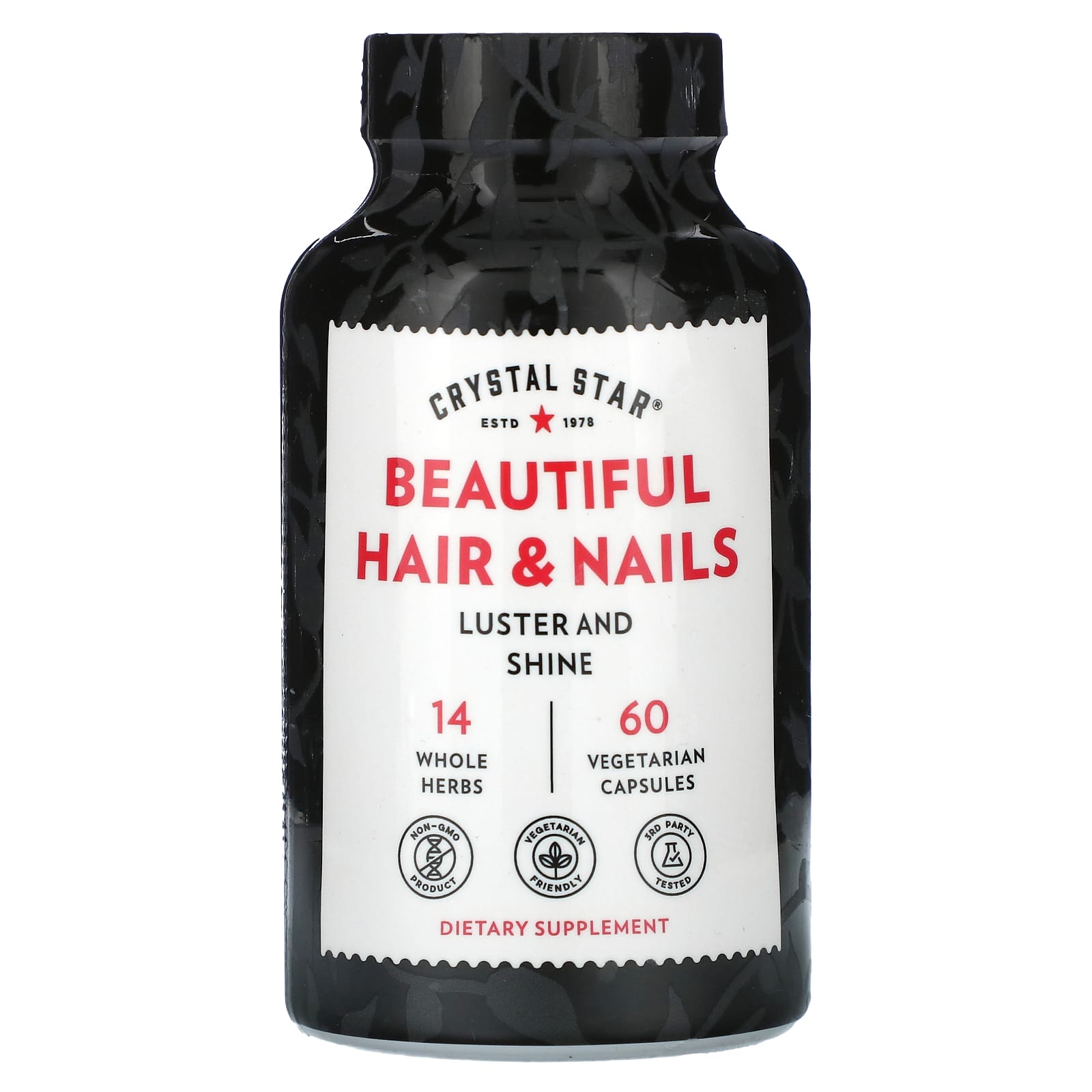 Crystal Star, Beautiful Hair & Nails, 60 Vegetarian Capsules