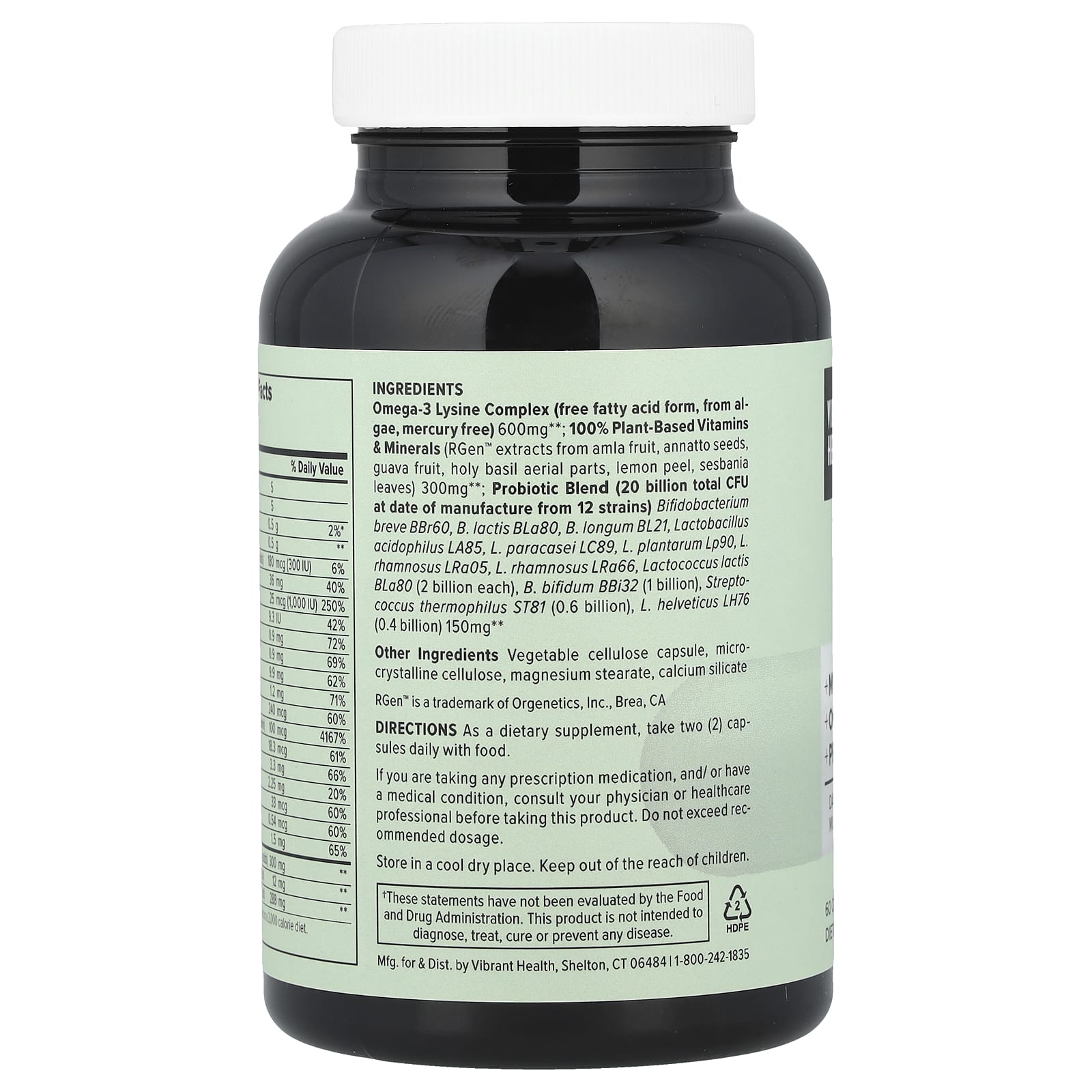 Vibrant Health, Trilogy™, Daily 3-in-1 Multi-Supplement, Vegan, 60 Capsules