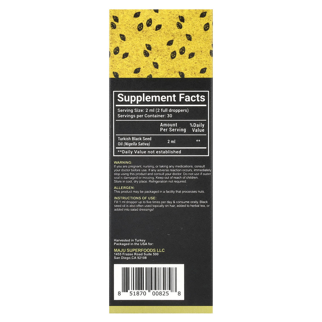 Maju Superfoods, Cold-Pressed Black Seed Oil, 2 fl oz (60 ml)