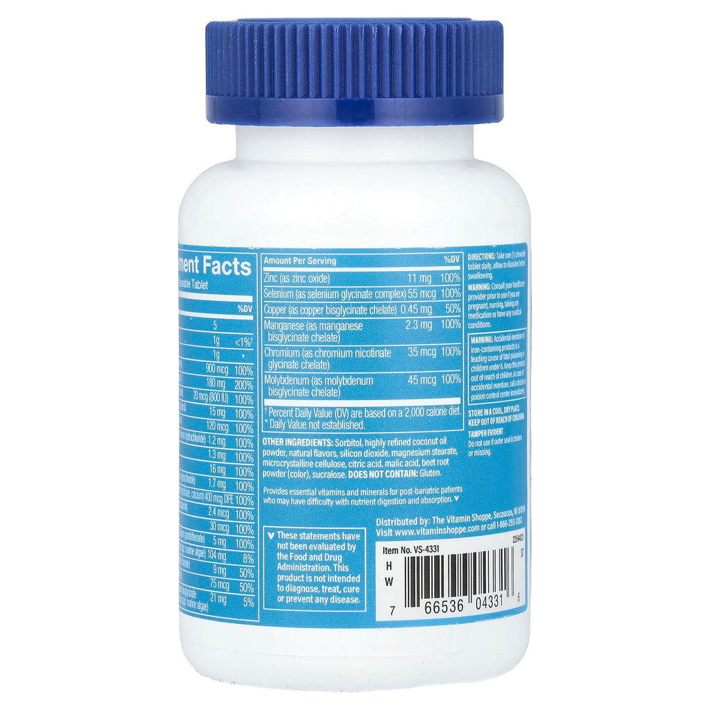 The Vitamin Shoppe, Chewable Bariatric Multivitamin, Tropical Berry, 60 Chewable Tablets