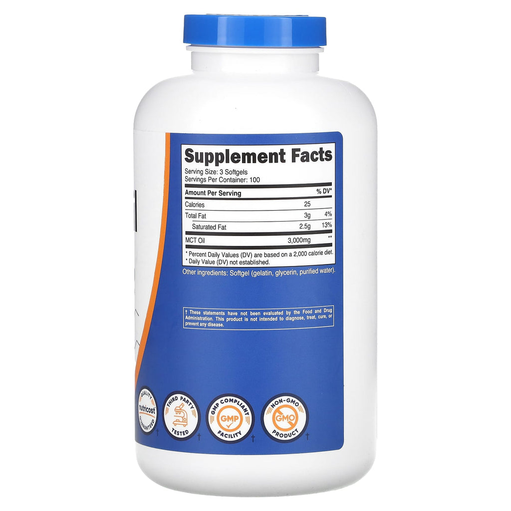 Nutricost, MCT Oil, 300 Softgels (1,000 mg per Softgel)