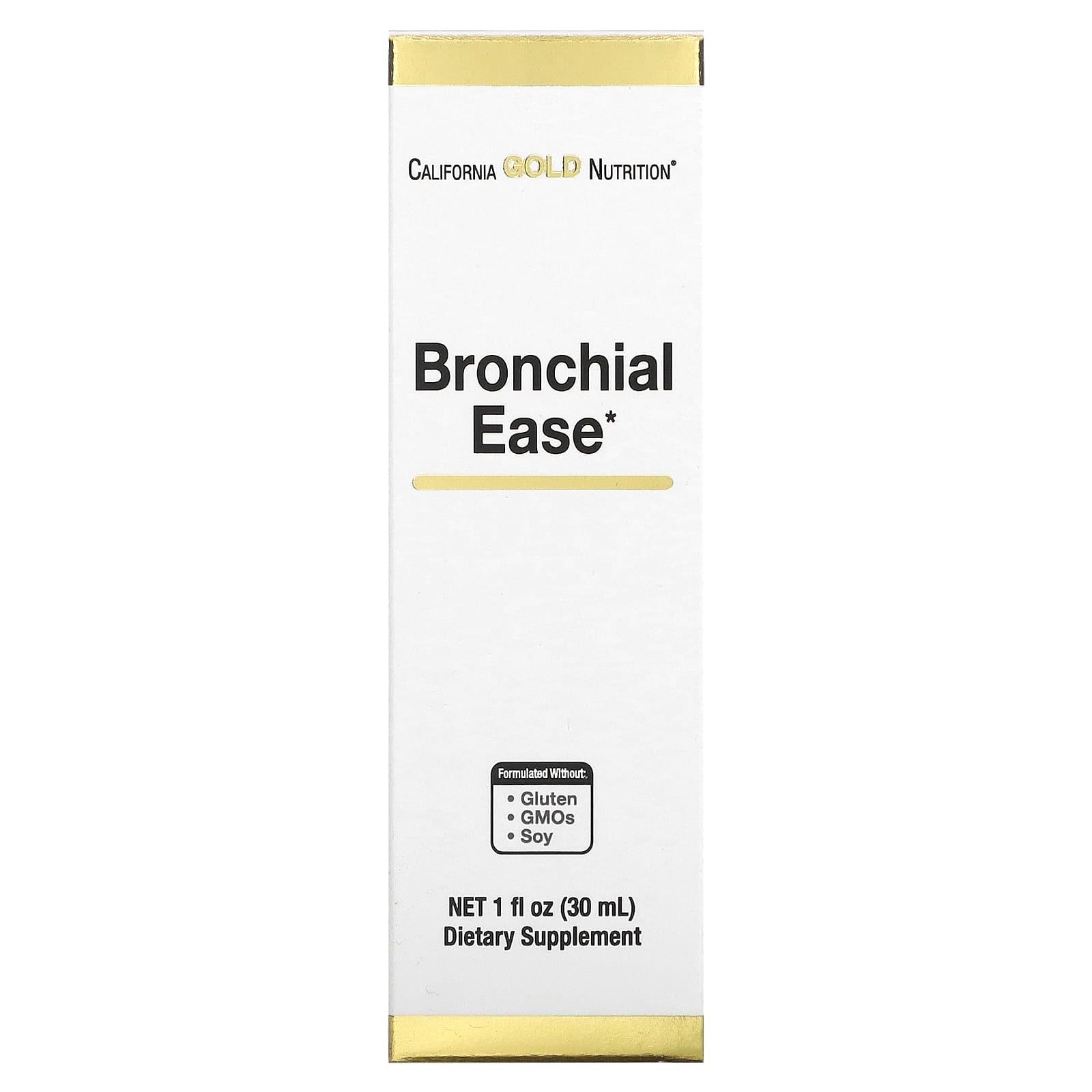 California Gold Nutrition, Bronchial Ease with Proprietary Blend of Fresh Osha Root, Mullein Leaf and Wild Cherry Bark, 1 fl oz (30 ml)