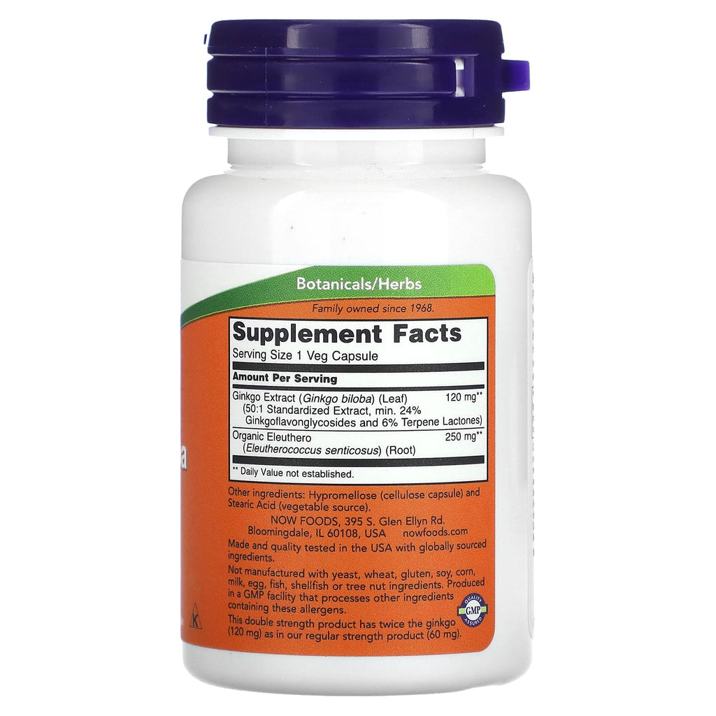 NOW Foods, Ginkgo Biloba, 120 mg, 50 Veg Capsules