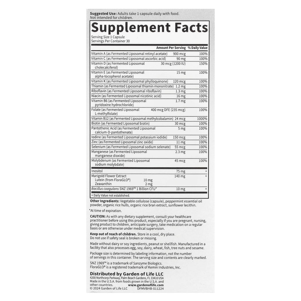 Garden of Life, Dr. Formulated Multi+, Brain Health, 30 Capsules