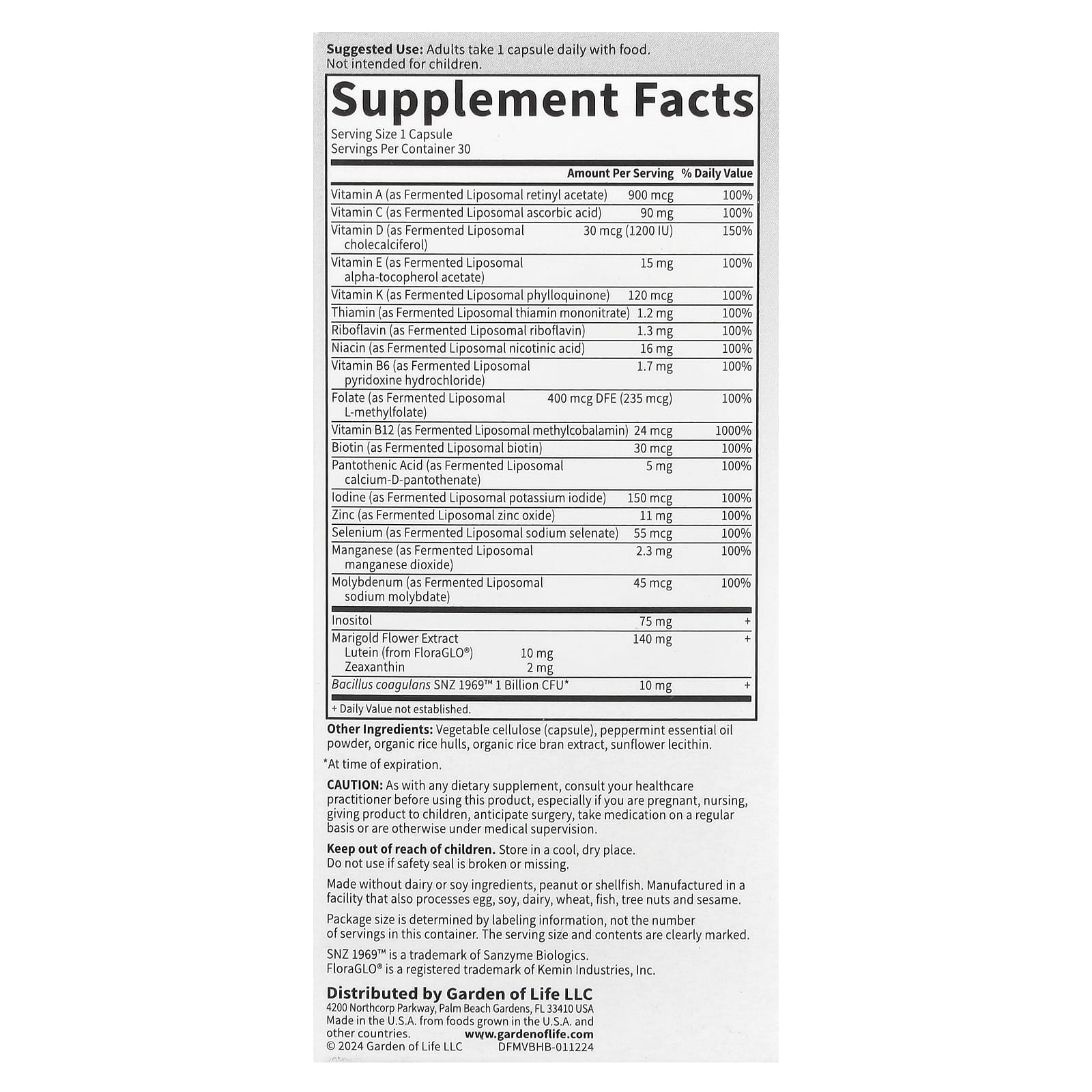 Garden of Life, Dr. Formulated Multi+, Brain Health, 30 Capsules