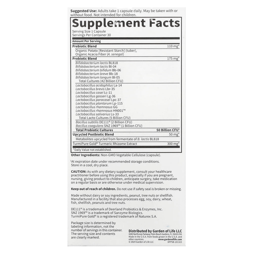 Garden of Life, Probiotics Sport+, 50 Billion, 30 Vegetarian Capsules