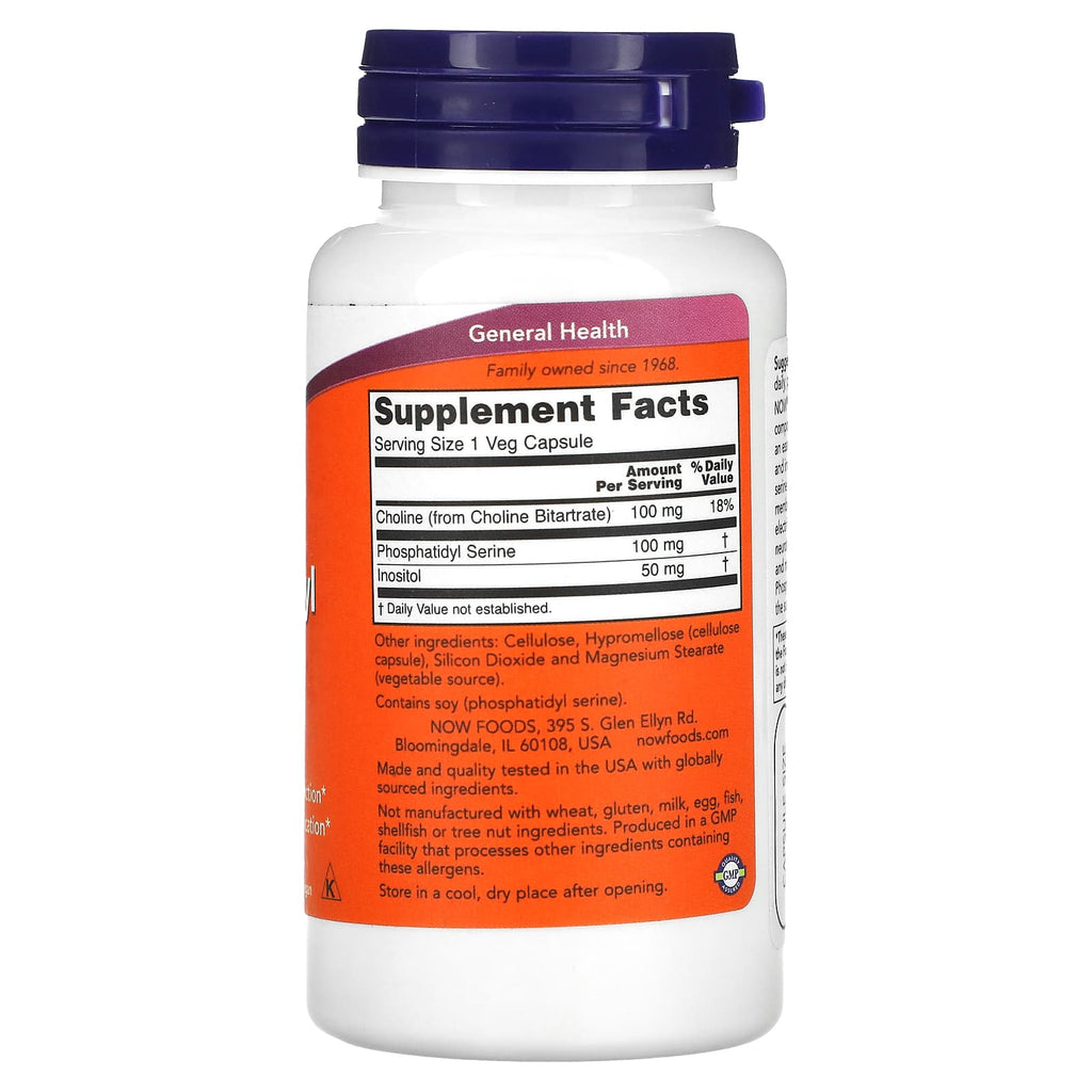 NOW Foods, Phosphatidyl Serine, 100 mg, 60 Veg Capsules