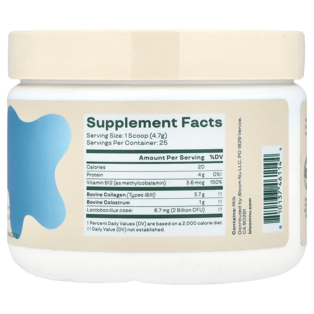 Bloom, Colostrum & Collagen Peptides, Unflavored, 4.16 oz (118 g)