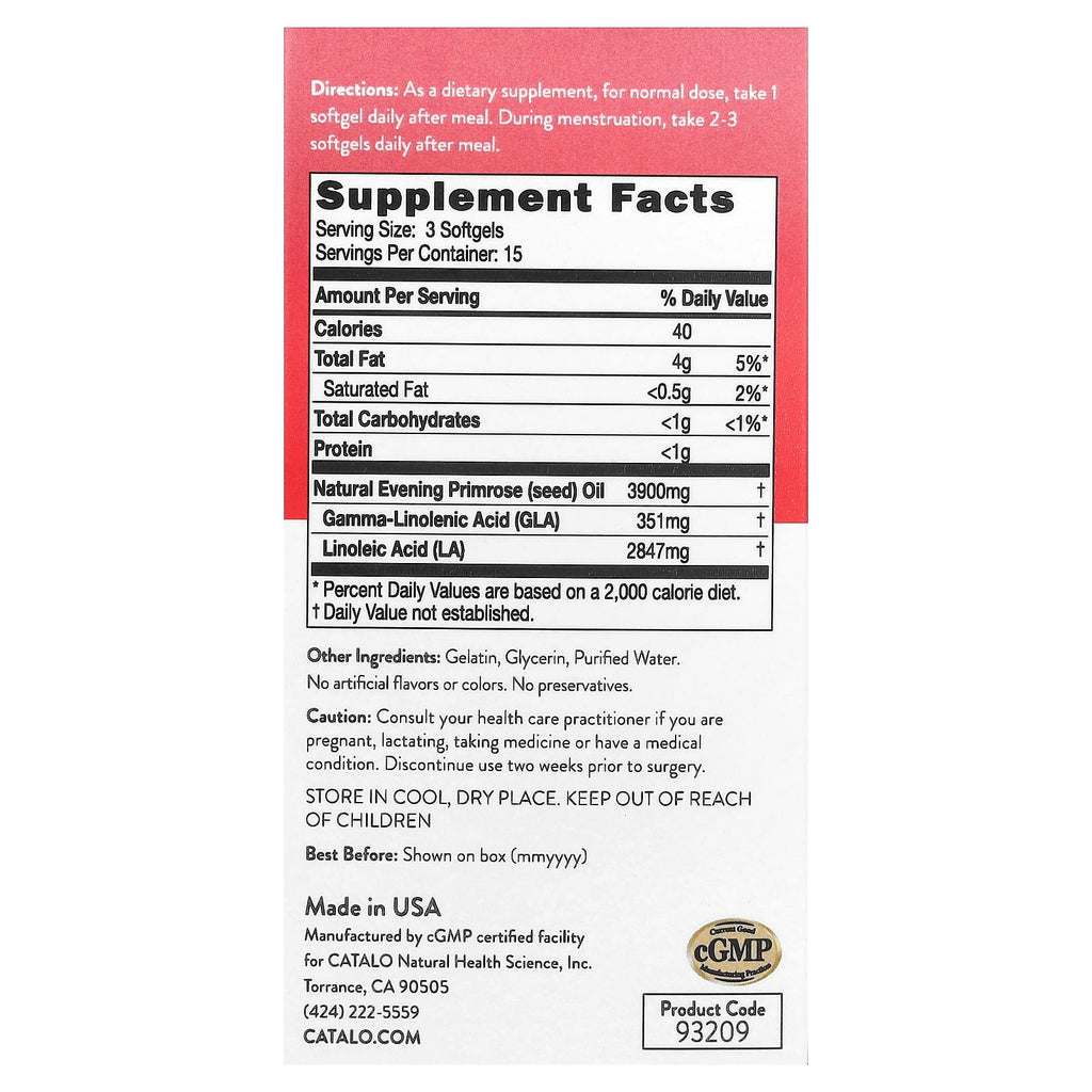 CATALO, Women's Evening Primrose Oil, 45 Softgels