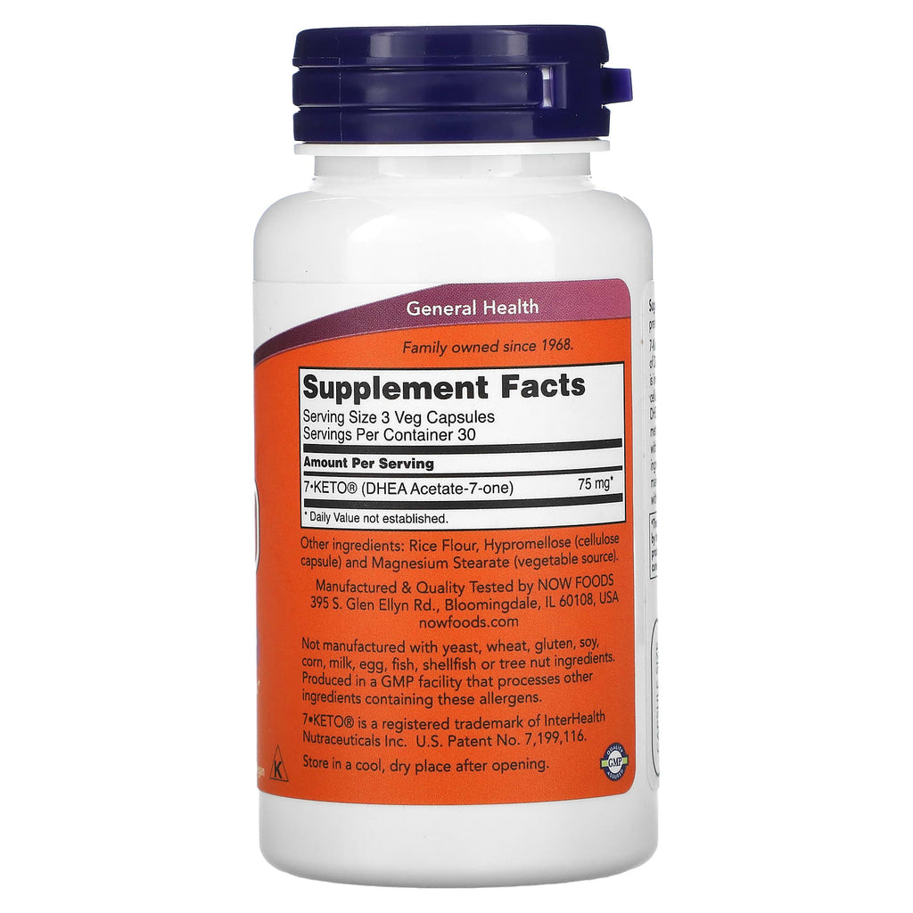 NOW Foods, 7-KETO, 25 mg, 90 Veg Capsules