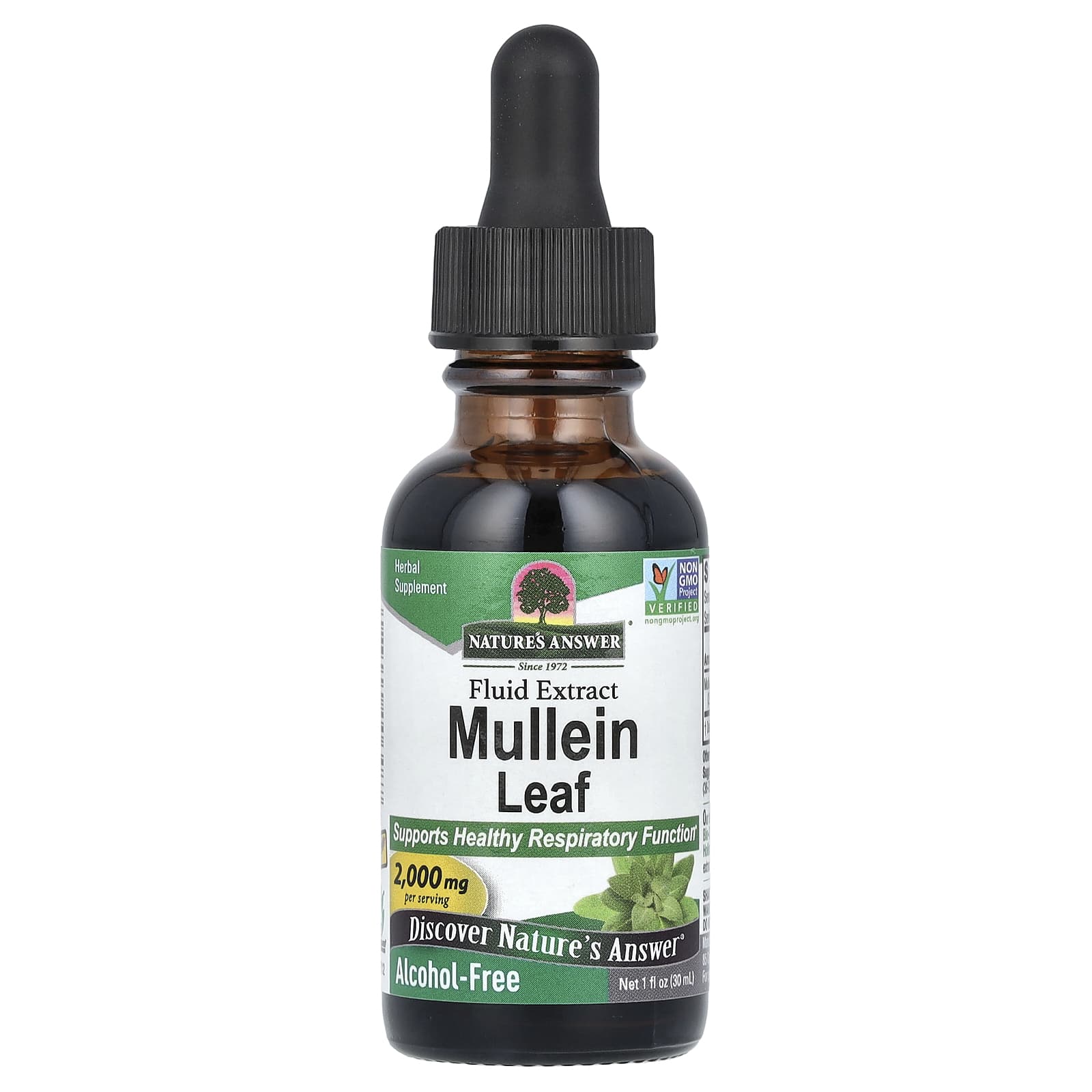 Nature's Answer, Mullein Leaf, Fluid Extract, Alcohol-Free , 2,000 mg, 1 fl oz (30 ml)