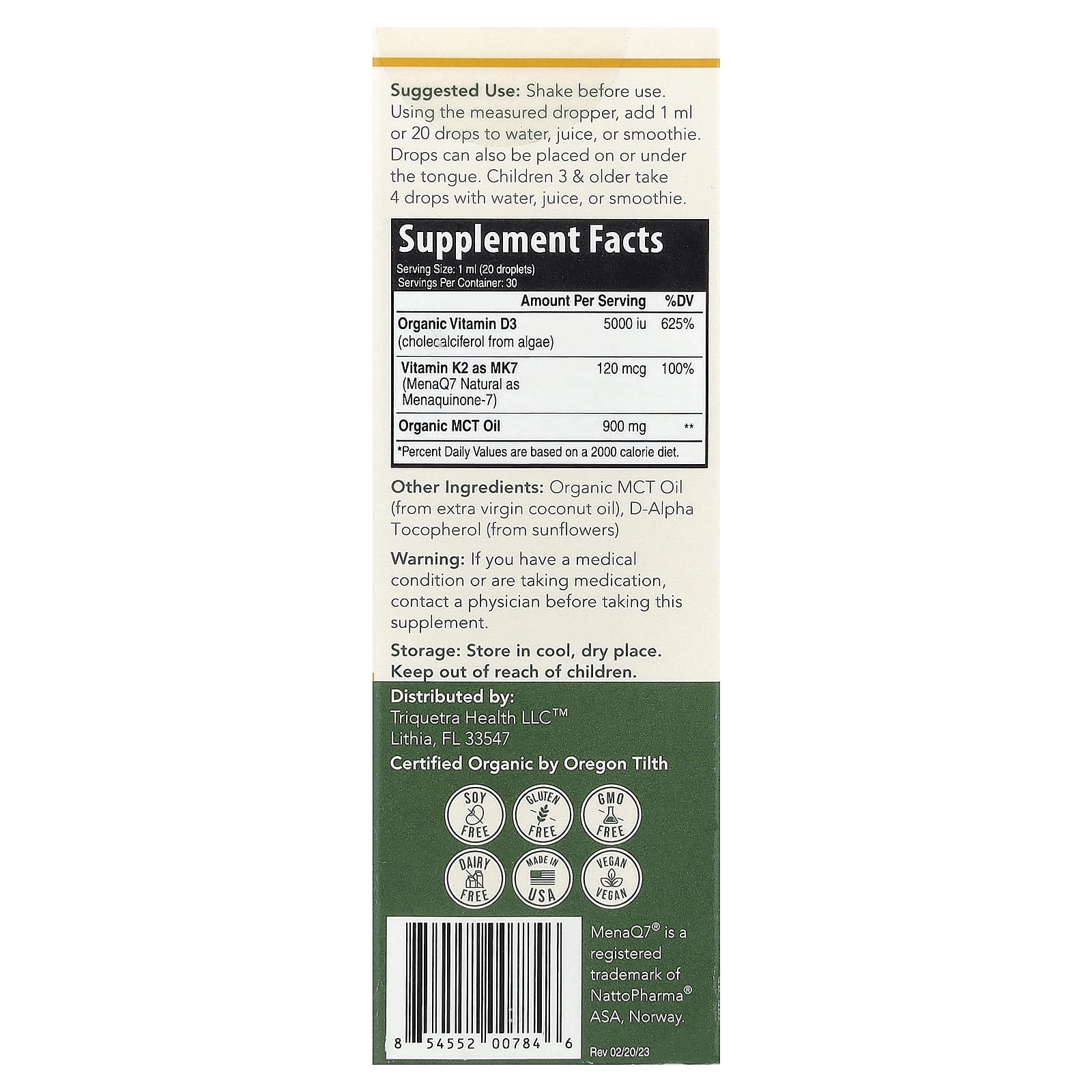 Triquetra Health, Plant-D3® Whole Food D3+ K2, Maximum Strength, 1 fl oz (30 ml)