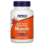 NOW Foods, Flush-Free Niacin, 500 mg, 90 Veg Capsules