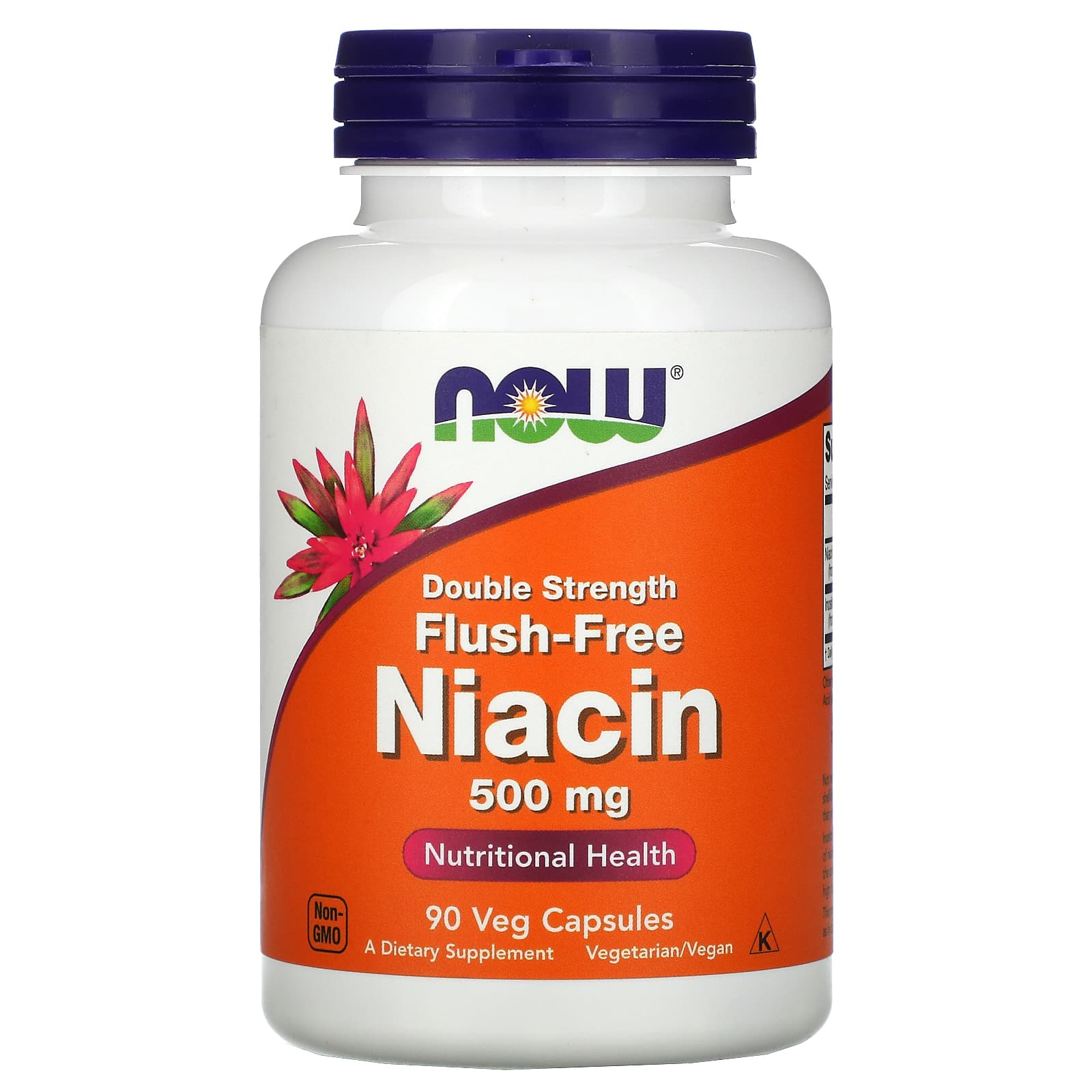 NOW Foods, Flush-Free Niacin, 500 mg, 90 Veg Capsules