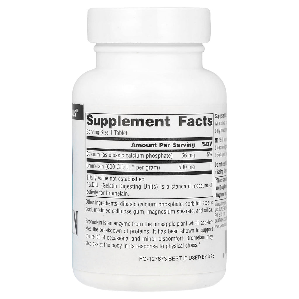 Source Naturals, Bromelain 600 GDU/g, 60 Tablets