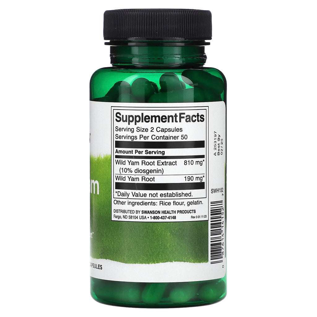 Swanson, Wild Yam Root, 100 Capsules