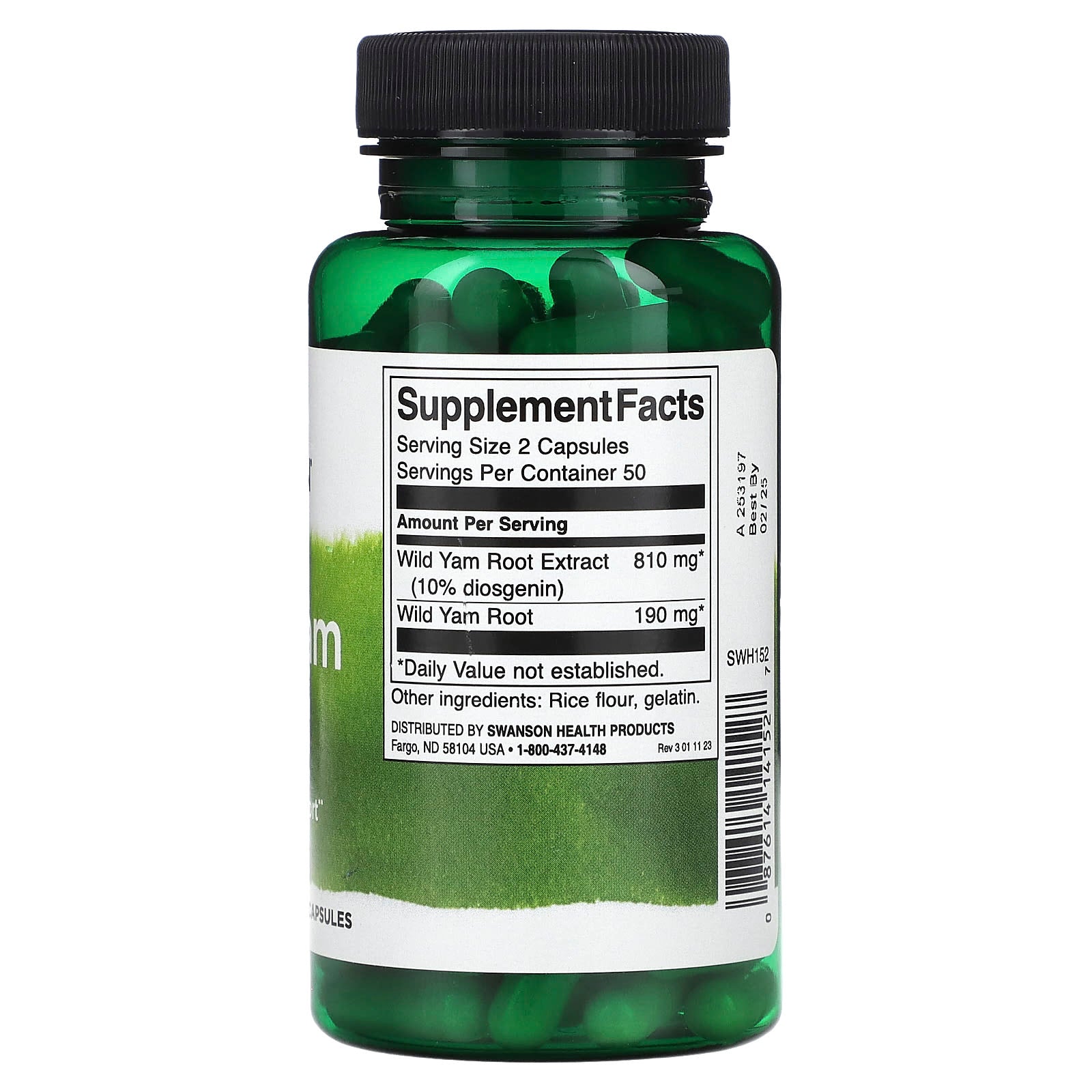 Swanson, Wild Yam Root, 100 Capsules