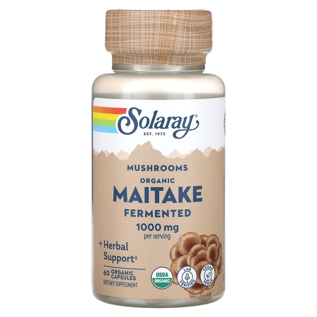 Solaray, Organic, Fermented Maitake Mushrooms, 60 Organic Capsules (500 mg per Capsule)
