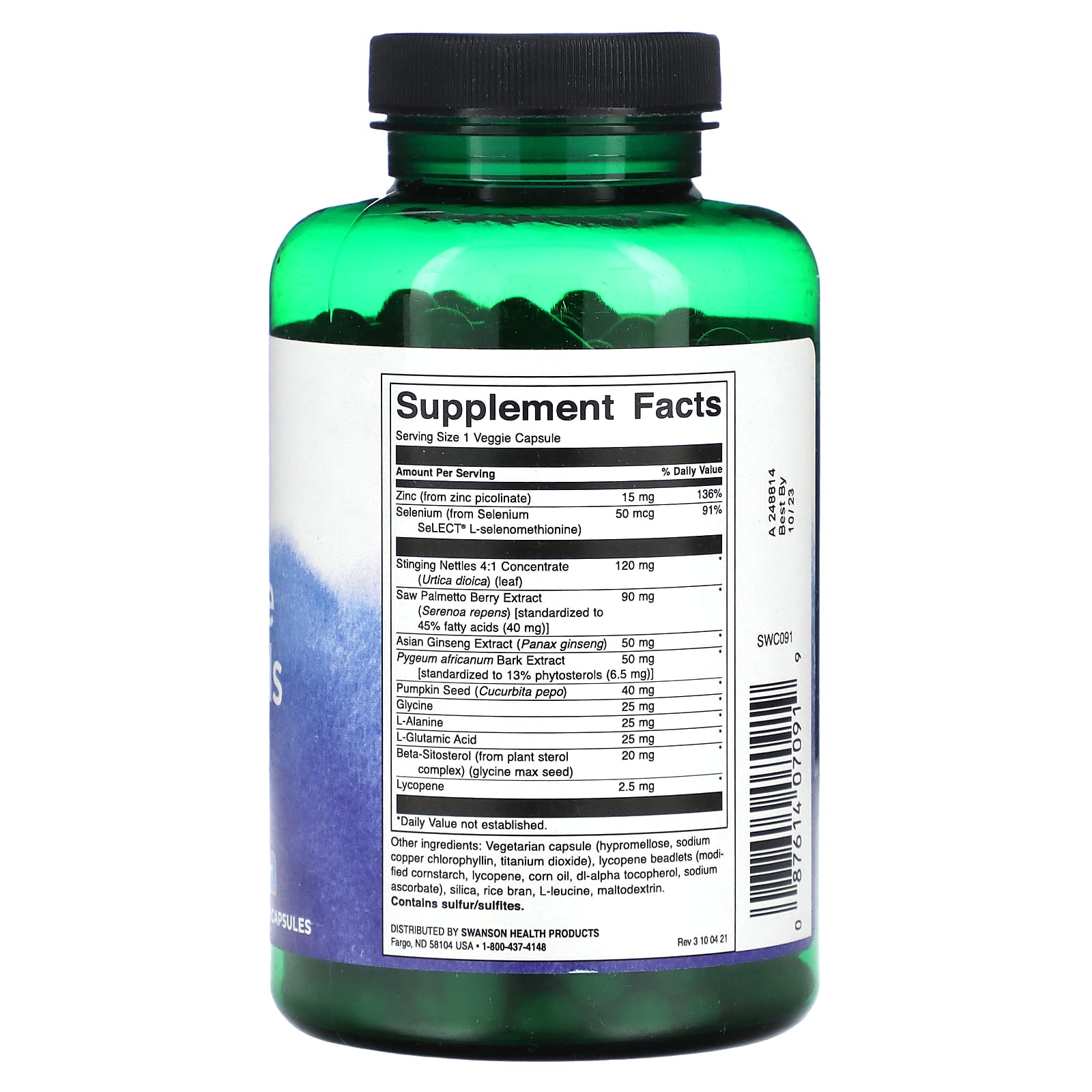 Swanson, Prostate Essential Plus, 180 Veggie Capsules