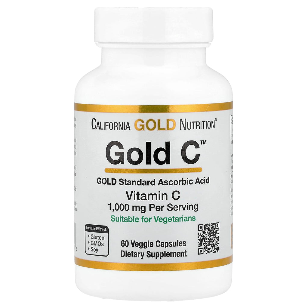 California Gold Nutrition, Gold C™, USP Grade Vitamin C, 1,000 mg, 60 Veggie Capsules