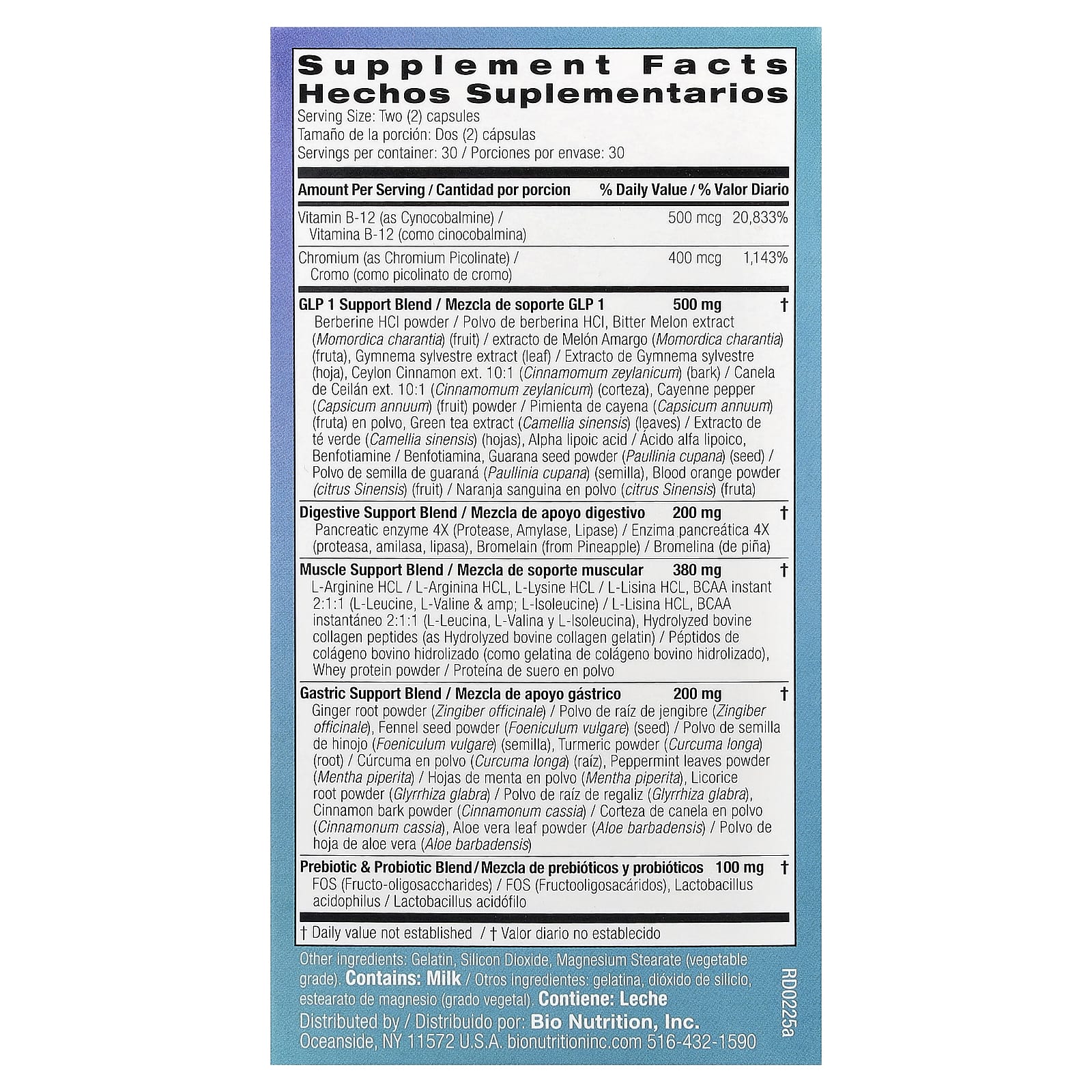 Bio Nutrition, GLP-1 Support Wellness, 60 Capsules