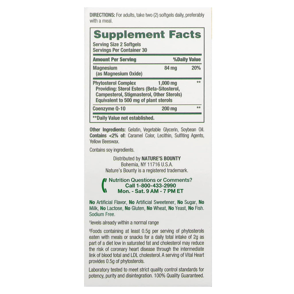 Nature's Bounty, Advanced Vital Heart with CoQ10 + Magnesium , 60 Rapid Release Softgels