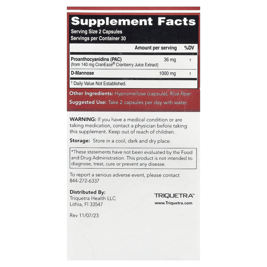 Triquetra Health, CranEaze®, Cranberry Juice Extract, 60 Capsules