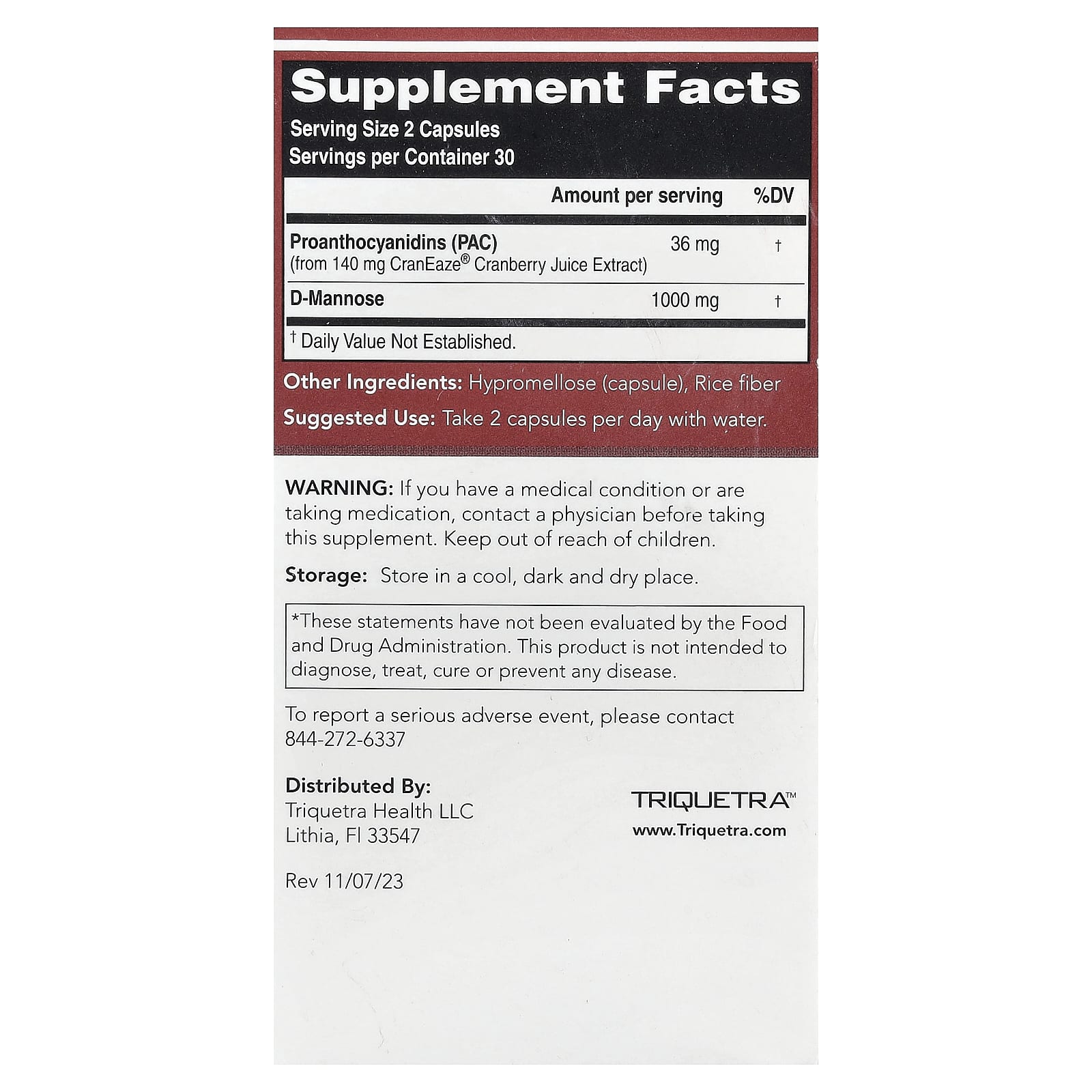 Triquetra Health, CranEaze®, Cranberry Juice Extract, 60 Capsules