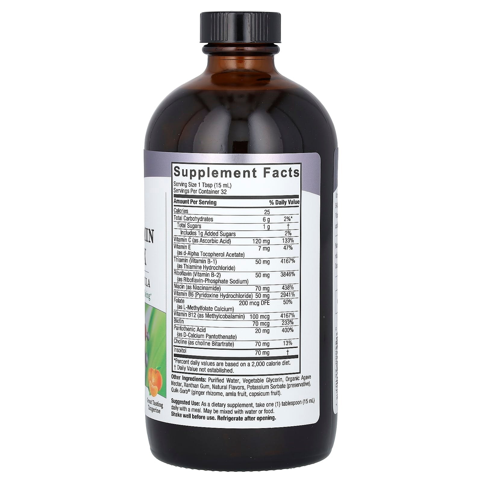 Nature's Answer, Liquid Vitamin B-Complex, Great Tasting Tangerine, 16 fl oz (480 ml)
