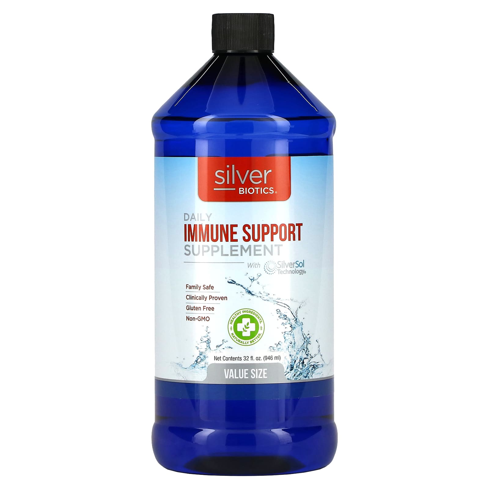 American Biotech Labs, Silver Biotics, Daily Immune Support Supplement with SilverSol Technology, 10 PPM, 32 fl oz (946 ml)