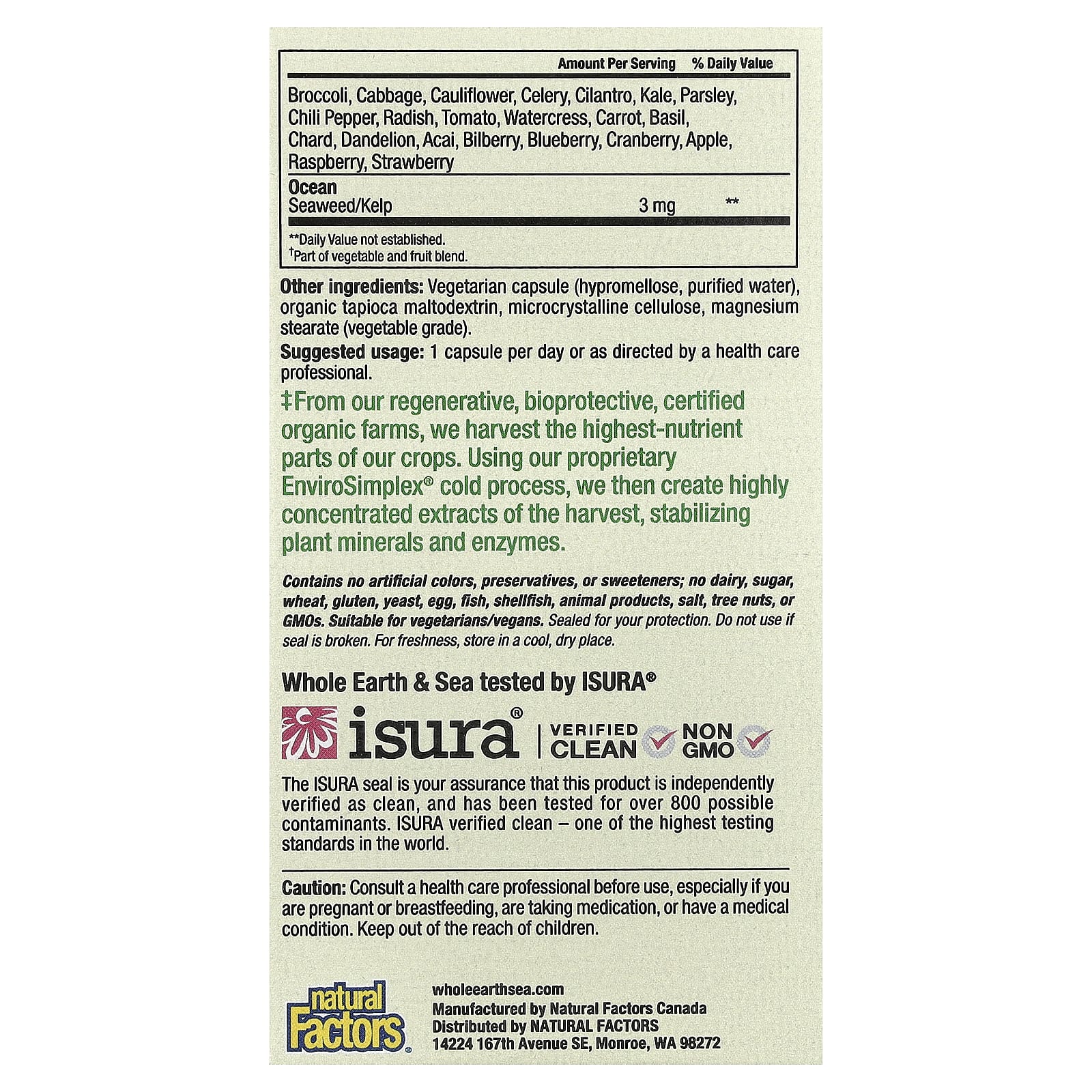 Natural Factors, Whole Earth & Sea®, Men's Multi, 60 Vegetarian Capsules