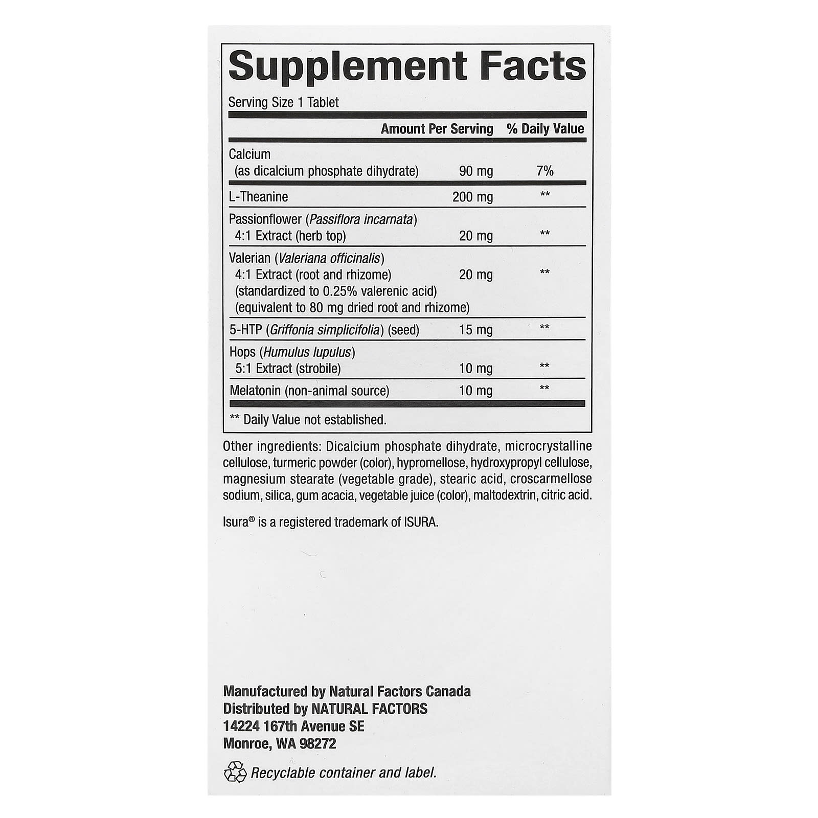 Natural Factors, RegenerLife, Sleep Better with Melatonin, L-Theanine & Botanicals, 60 Tri-Layer Tablets