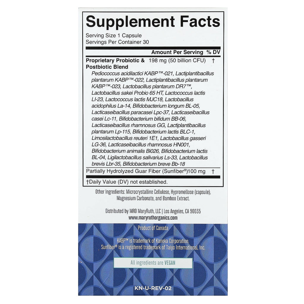 MaryRuth's, 3-In-1 Daily Digestive Health, 50 Billion CFU, 30 Capsules