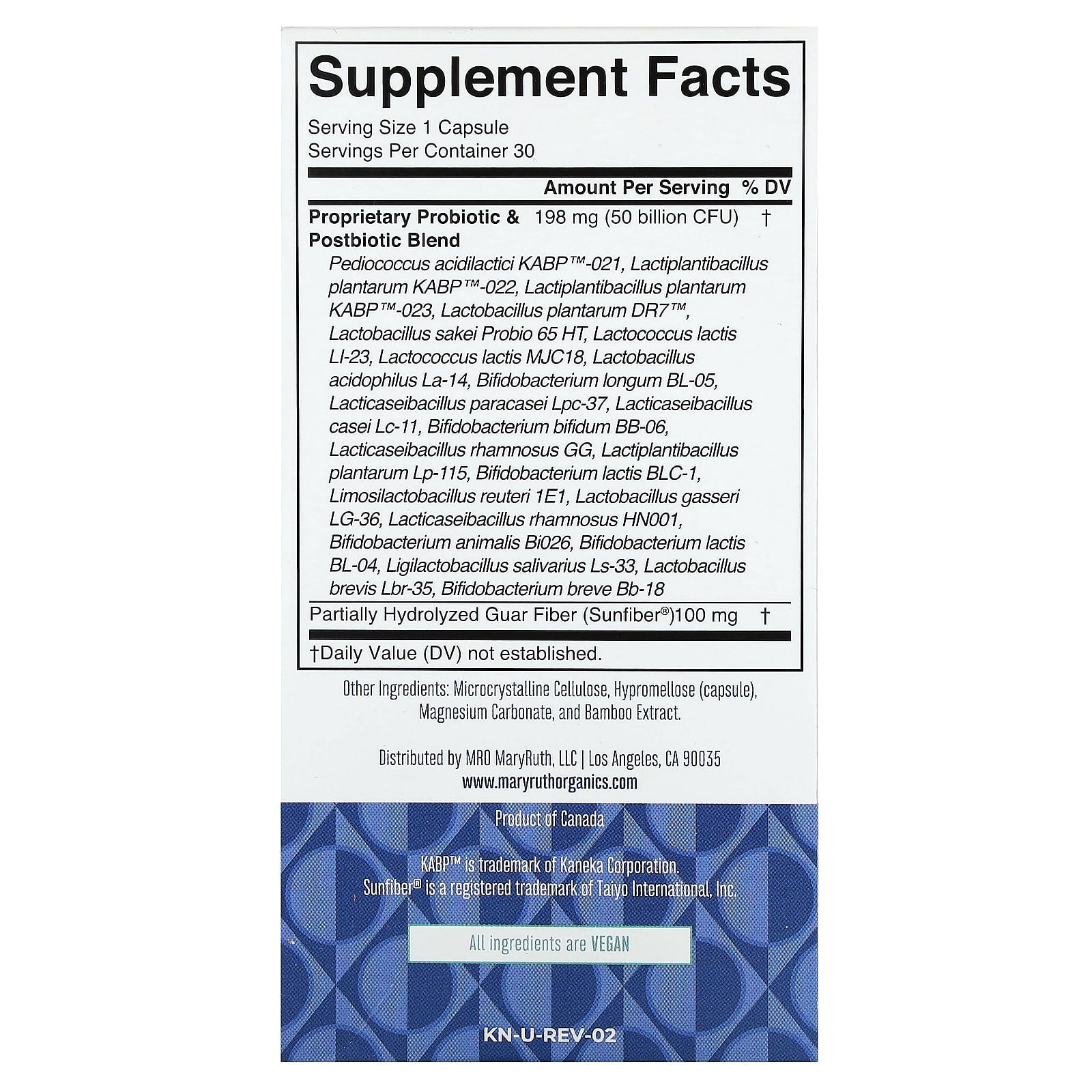 MaryRuth's, 3-In-1 Daily Digestive Health, 50 Billion CFU, 30 Capsules