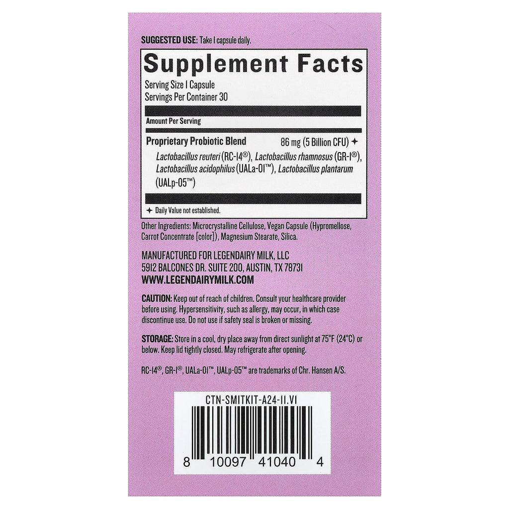 Legendairy Milk, Smitten Kitten™ Vaginal Probiotic, 30 Vegan Capsules
