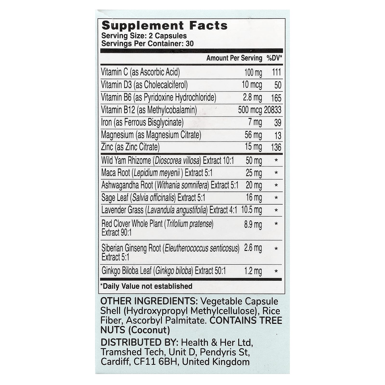 Health and Her, Perimenopause, Multi-Nutrient Support, 60 Capsules
