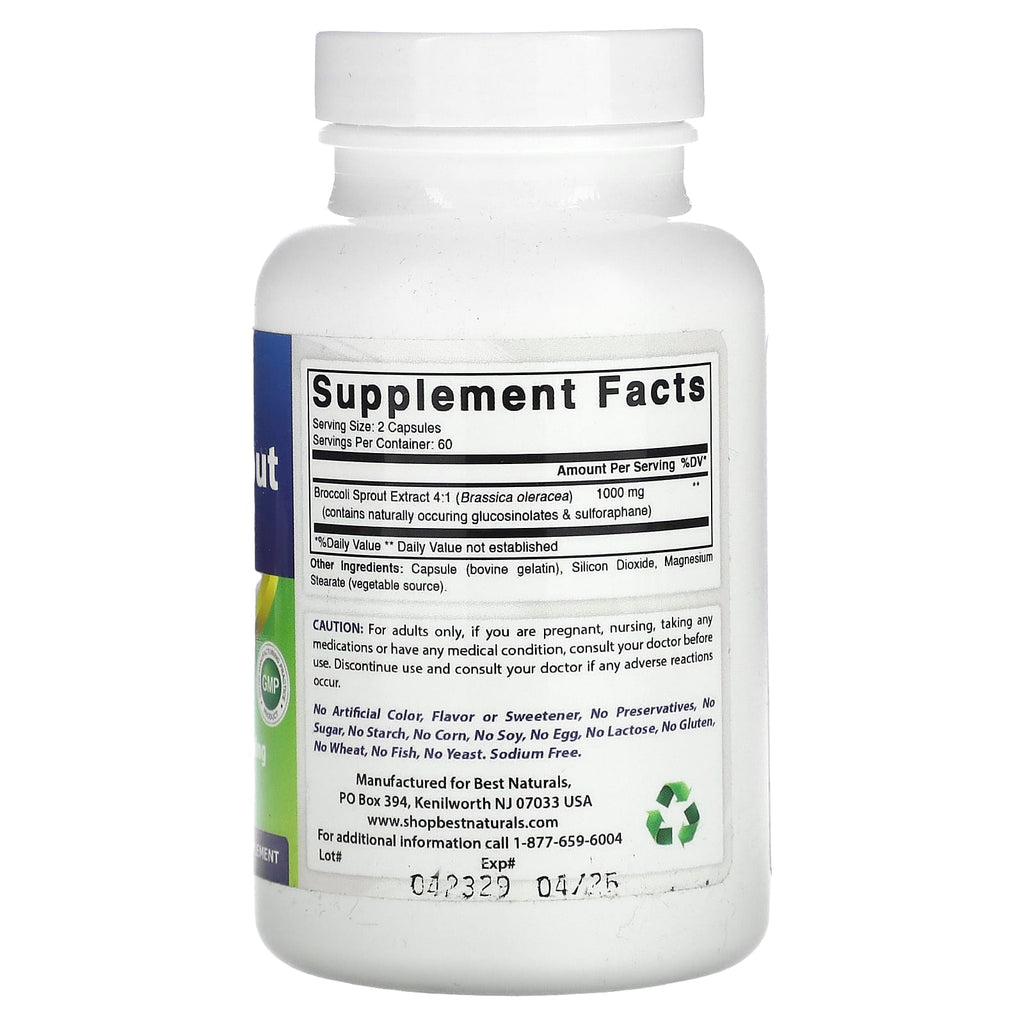 Best Naturals, Broccoli Sprout Extract, 120 Capsules (500 mg per Capsule)