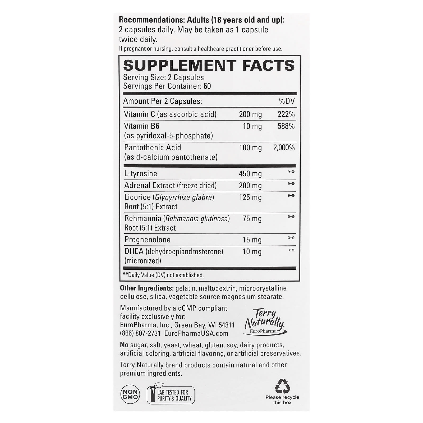 Terry Naturally, Adrenaplex®, 120 Capsules