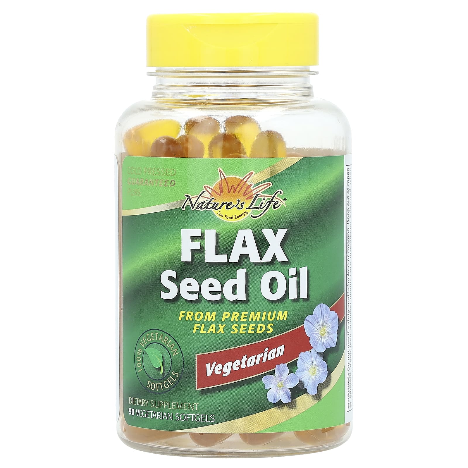 Nature's Life, Flax Seed Oil, 90 Vegetarian Softgels (1,000 mg per Softgel)