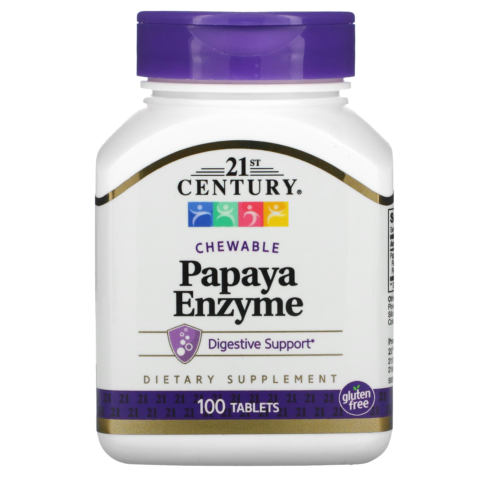 21st Century, Chewable Papaya Enzyme, 100 Tablets