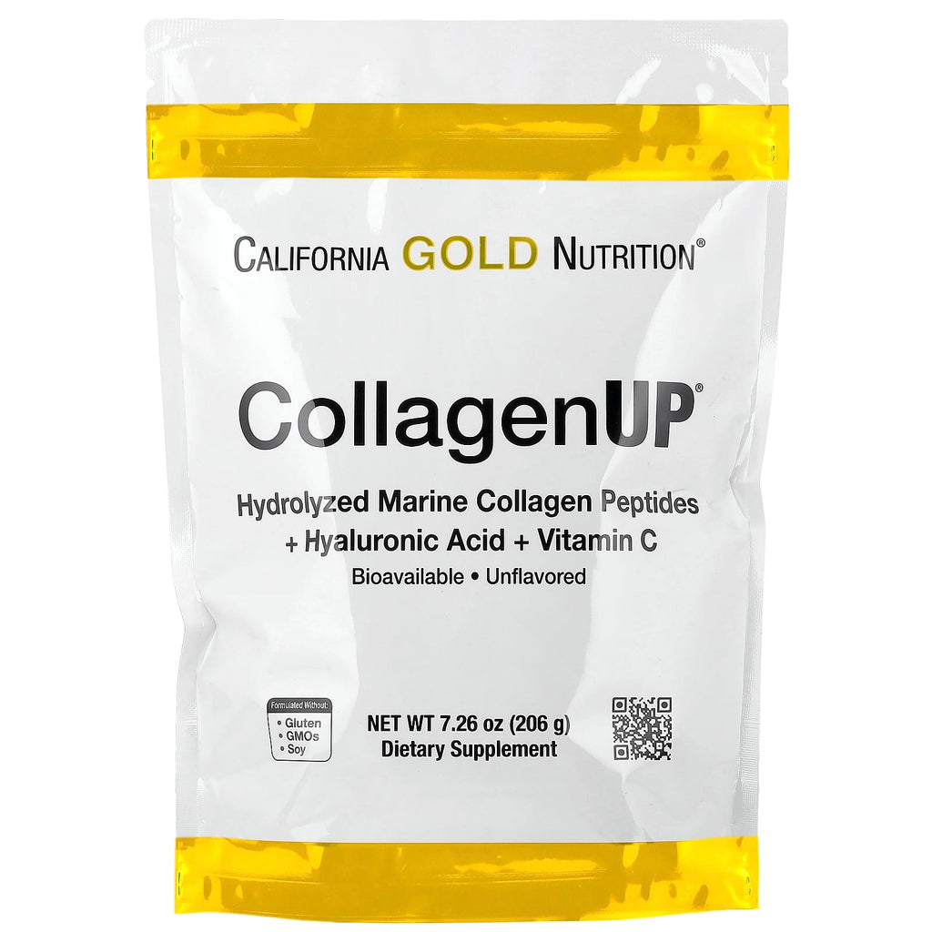 California Gold Nutrition, CollagenUP®, Hydrolyzed Marine Collagen Peptides with Hyaluronic Acid and Vitamin C, Unflavored, 7.26 oz (206 g)