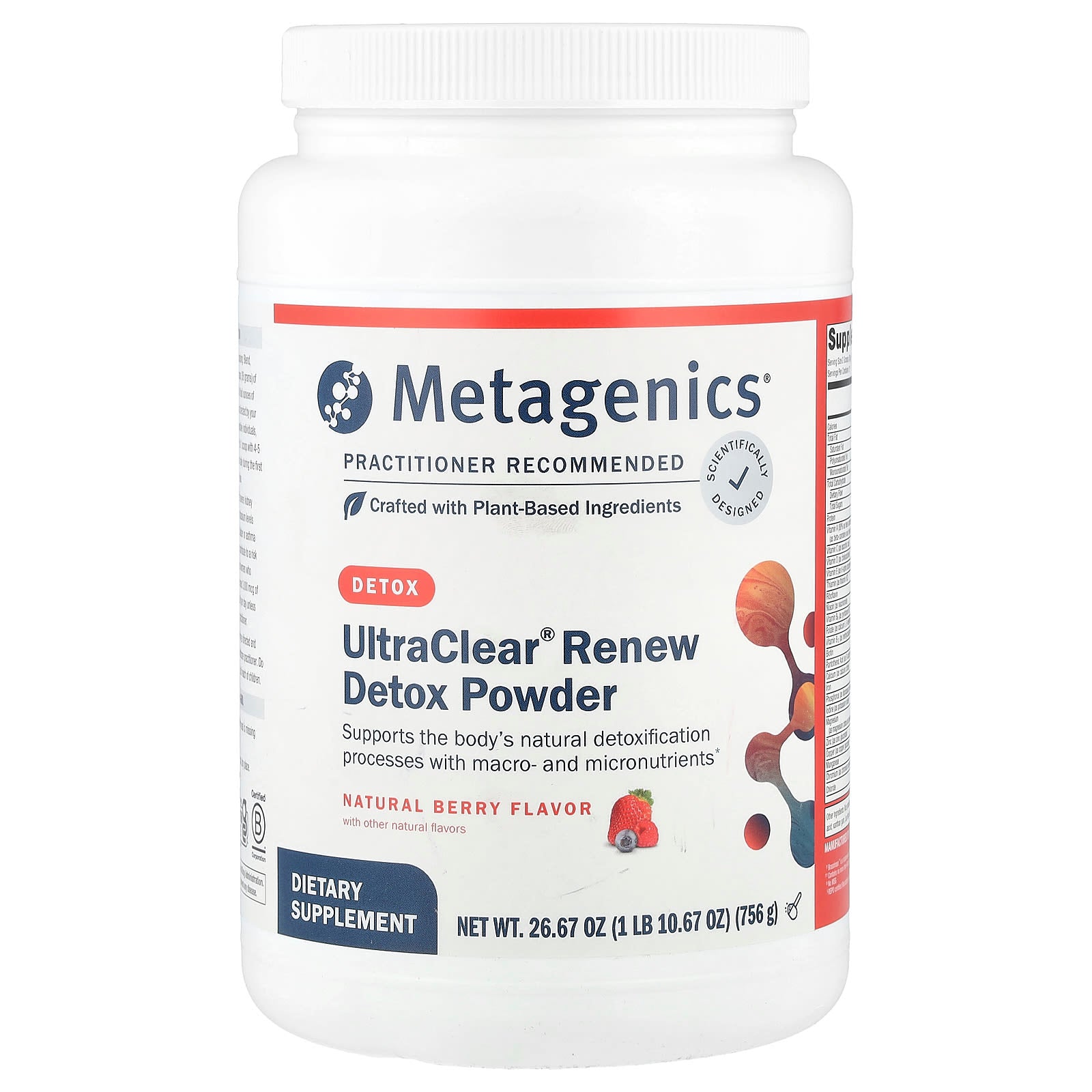 Metagenics, UltraClear® Renew Detox Powder, Natural Berry, 26.67 oz (756 g)